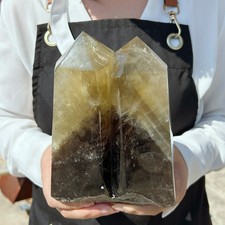 5.5LB Natural Smoky Citrine Quartz Obelisk Crystal Wand Point Healing G8132 picture