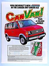 1985 Chevy Astro Van Can Van Canada Dry Vintage Original Print Ad 8.5 x 11
