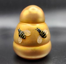 Stephen Correia Art Glass Beehive Iridescent Paperweight Signed Vintage 1995 3