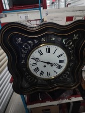Antique c1870's French Clock Napoleon III Ebonized & Mother of Pearl Wall Clock picture