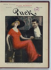 Photo:Puck Magazine Cover 1912 Woman in Red Dress Man Club Scene picture