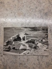 Vintage Aerial View Real Photo Farmstead Postcard picture