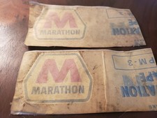 Vintage Marathon Gas Fuel Station Pump Window Decal Stickers 2 picture