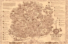 Walt Disney World Treasure Island Map Jolly Roger Skeleton Island Print Poster picture