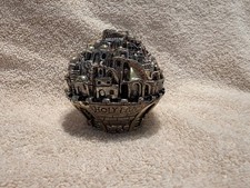 Vintage Jewish Judaica Sterling Silver 925 Jerusalem Sculpted Paperweight Karshi picture