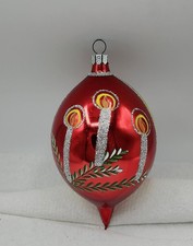 Early 90's Vintage Christopher Radko Large Blown Glass Candle Light Ornament picture