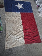 Vintage Style Texas State Flag Sewn Star Lone Star Grommets Weathered picture