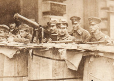 Post WWI German Soldiers Freikorps Machine Gun Battle Real Photo Postcard RPPC  picture