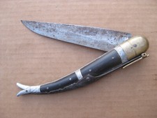 OLD INDO-PERSIAN INDIA INDIAN RAMPURI STEP LOCK KNIFE RAMPUR UTTAR PRADESH picture
