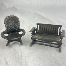 Vintage 1970's Durham Chair Swing Metal Dollhouse Furniture 2 Piece picture