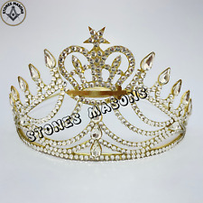 Masonic Amaranth Crown Gold Tone With Rhinestone Adjustable Fitting with Case picture