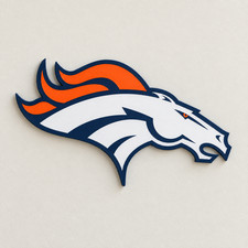 Denver Broncos 3D Printed Logo Wall Art 9.45in Orange Navy White PLA Sign picture