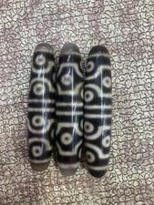3 Pcs Rare Wonderful Tibetan Natural Old Agate Dzi *12Eyed* Beads picture