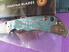 Spartan Blades Large Harsey Folder. Warthog with Chad Nichols Damascus. NIB picture