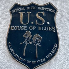 Vintage House of Blues Pin Official Music Inspector Blues Brothers Navy Silver picture