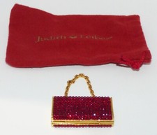 Rare Judith Leiber Red Solid Perfume Compact with Mirror picture