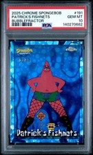 2025 Topps Chrome SpongeBob Patrick's Fishnets /99 PSA 10 POP 3 ✨ picture