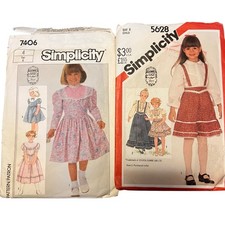 TWO 80s Gunne Sax Jessica McClintock Dress Sewing Pattern Simplicity 7406 & 5628 picture