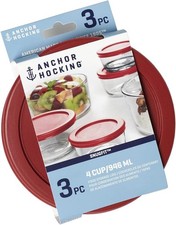 Anchor Hocking Replacement Lids for Glass Food 4 Cup Lid (set of 3), Red  picture