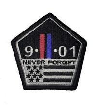 Thin Red and blue Line twin towers 9/11 Never Forget hook Morale Patch 3