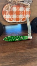 Case XX 2015 Bright Green Bone Shamrock Teardrop Knife Shepherd Hills Exclusive picture