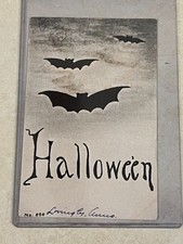 Vintage Owen #858 Halloween Postcard:  Bats picture