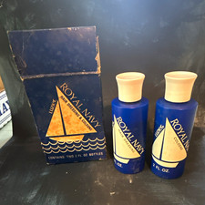 Vintage Royal Navy Cologne Hair Dressing 2 fl oz Bottles (2) w/ Box, picture