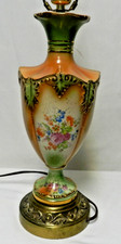 Coronet Vintage Hand painted Porcelain Table Lamp w/Sticker Works Mid Century picture