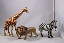 Schleich Lot Of 3 Wildlife Safari Figures Lion Giraffe Zebra 1999-2003 picture