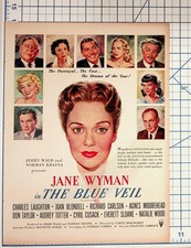 Jane Wyman The Blue Veil Original Movie Ad 1951 RKO Natalie Wood Film Ephemera picture