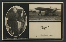 c 1915 Claude Grahame-White Aviation Pioneer monoplane Photo Postcard England picture
