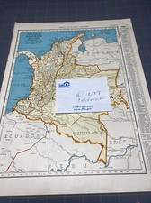 1940's Colombia atlas Map Vintage before end of WW2 picture