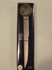 FORT Made Jn USA, Ellis Island Pewter Letter Opener And Ruler, New In Box picture