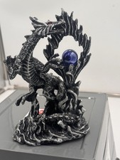 Draco Fantasy Gothic Dragon With Blue Orb Statue 8