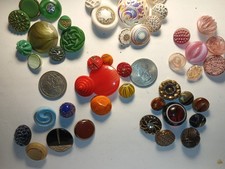 45+ Colorful Glass Buttons~ One of a kind~OOAK~Vintage~No Plastic~See photos. picture