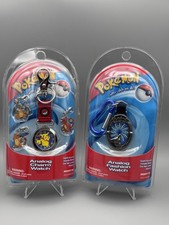 Rare Vintage 2000 Pokemon Pikachu Analog Charm & Fashion Watch Set Sealed NOS picture