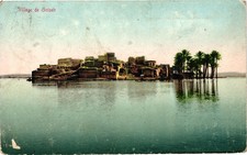 Village de Guiseh Egypt Antique Hand Tinted Postcard Cairo Publisher picture