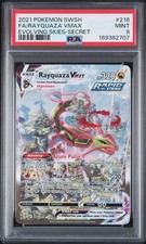 2021 POKEMON SWORD & SHIELD EVOLVING SKIES #218 FA/RAYQUAZA VMAX SECRET PSA 9 picture