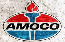 Amoco Gas Oil Station Pump Tin Metal Sign Retro Vintage Wall 8x12 picture
