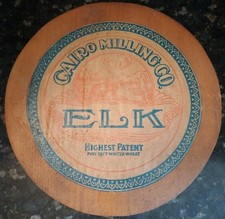 Antique Cairo Milling Co Brand Flour Wood Barrel Lid Advertising Paper 1920s B1G picture