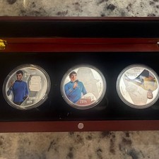 2014 Tuvalu Star Trek The Original Series $2 3-Coin Set Kirk Spock McCoy Boxed picture