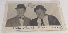 Laurel and Hardy Signed Postcard - Genuine 1952 Olympia Theatre Dublin Postmark picture
