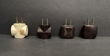 Lot of 4 Vintage Bakelite & Plaskon 3-Way Outlet Adapters Cube Taps Art Deco picture