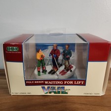 Lemax Vail Village Collection Waiting For Lift 73204 Christmas Rare Vintage 1997 picture