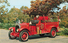Postcard Long Island NY 1925 Brockway-Buffalo Fire Pumper | Vintage Firefighters picture