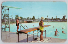 Levittown Long Island NY Swimming Pool 1956 Postcard Louis Dormand Dexter Press picture