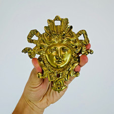 Antique French Louis XVI Style Bronze Mascaron Furniture Mount Ornament Mask picture