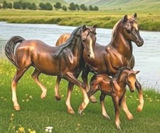 Vintage Breyer Classic Arabian Family Horses 3055 Stallion Mare & Foal picture