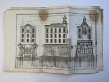 Set of 6 x Engineering prints from an Antique French Architecture Book, 1739.  picture