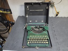 Vintage 1920s 1930s Green Corona Portable Typewriter w/Case Retro  picture